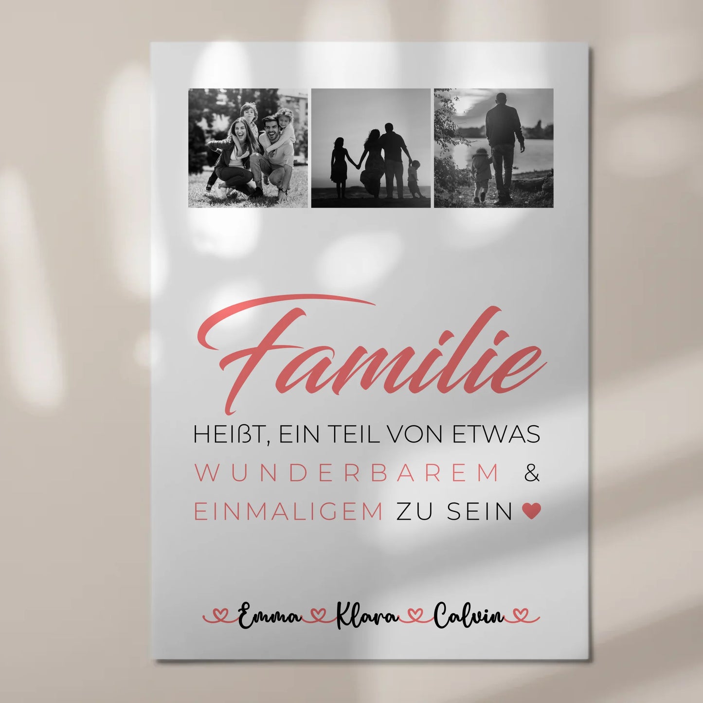 Wandbild Familie Personalisiert Geschenk Fotocollage Familie ist unser kleines Wunder