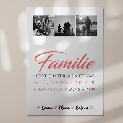 Wandbild Familie Personalisiert Geschenk Fotocollage Familie ist unser kleines Wunder