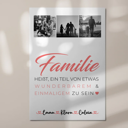 Wandbild Familie Personalisiert Geschenk Fotocollage Familie ist unser kleines Wunder