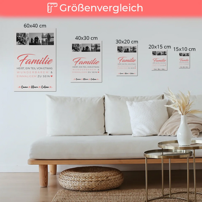 Wandbild Familie Personalisiert Geschenk Fotocollage Familie ist unser kleines Wunder