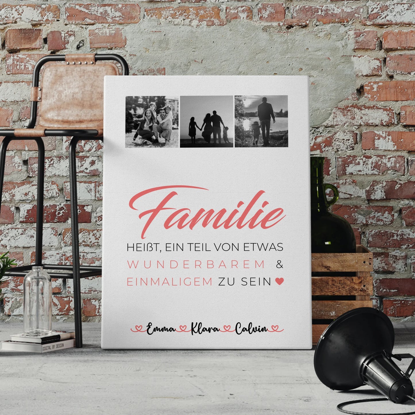 Familienbild Personalisiert Geschenk Fotocollage Familie Familie ist unser kleines Wunder 4
