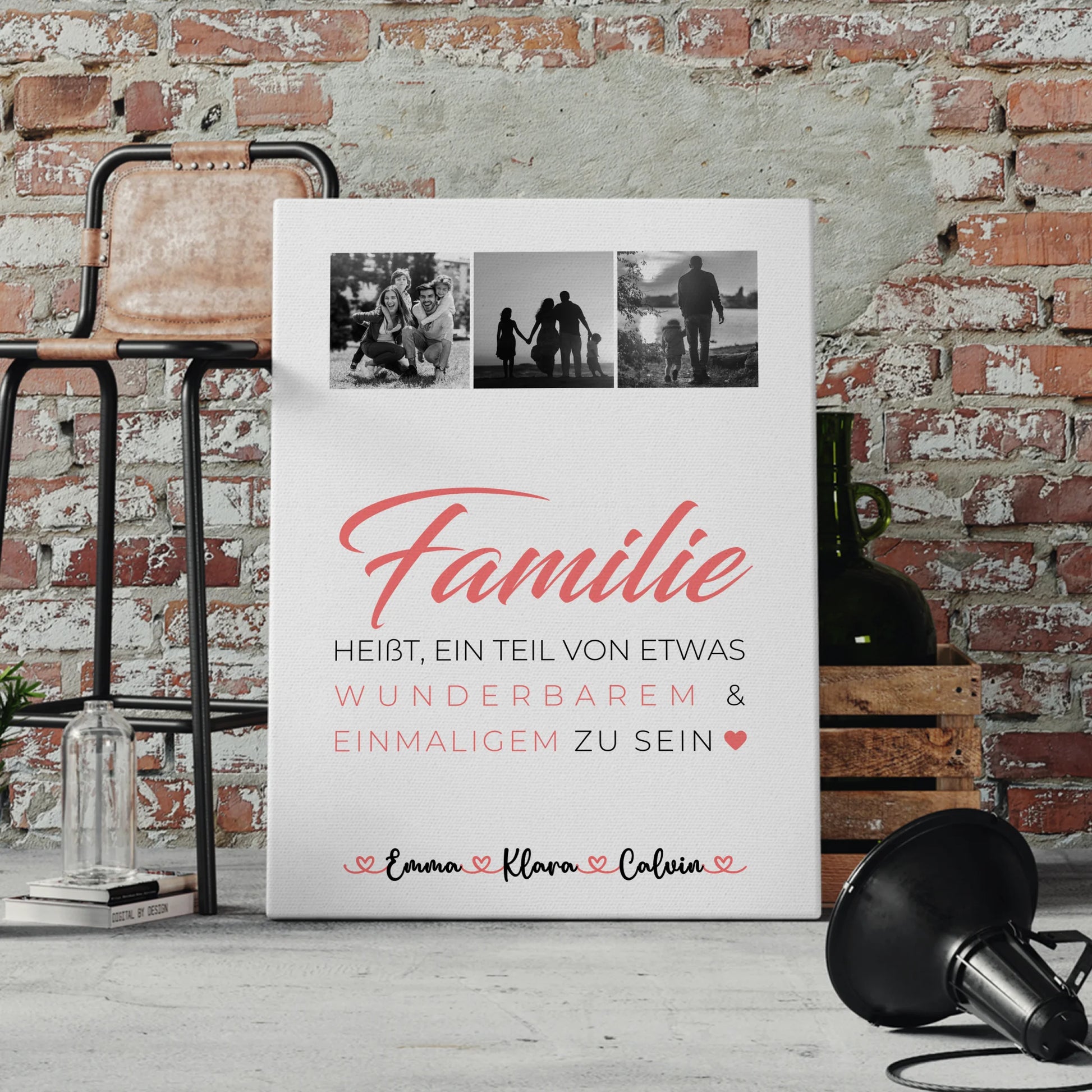 Familienbild Personalisiert Geschenk Fotocollage Familie Familie ist unser kleines Wunder 4