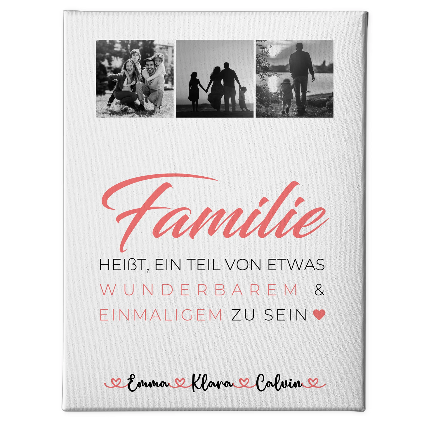 Familienbild Personalisiert Geschenk Fotocollage Familie Familie ist unser kleines Wunder 1