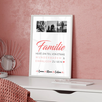 Personalisierte Poster mit Namen Familie Geschenk Fotocollage Familie Familie ist unser kleines Wunder