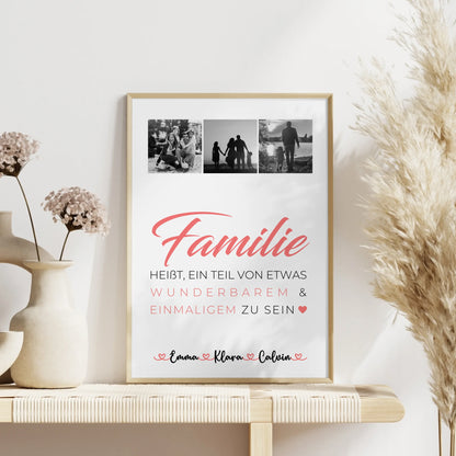 Personalisierte Poster mit Namen Familie Geschenk Fotocollage Familie Familie ist unser kleines Wunder