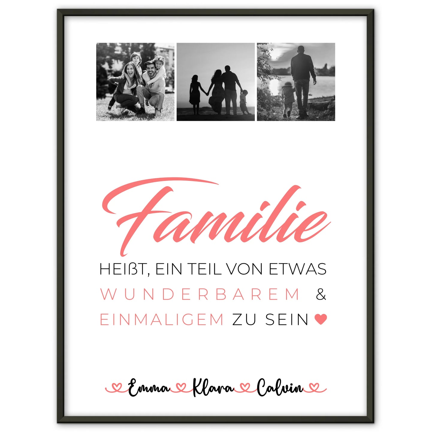 Personalisierte Poster mit Namen Familie Geschenk Fotocollage Familie Familie ist unser kleines Wunder