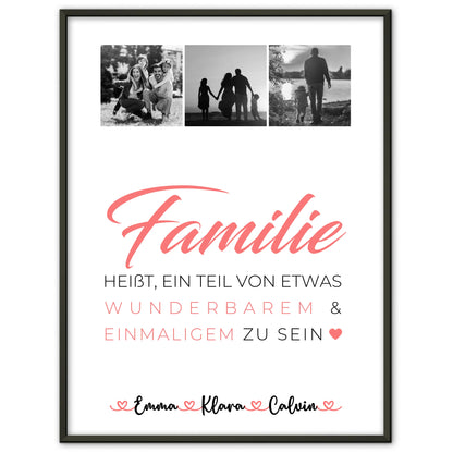 Personalisierte Poster mit Namen Familie Geschenk Fotocollage Familie Familie ist unser kleines Wunder