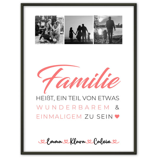 Personalisierte Poster mit Namen Familie Geschenk Fotocollage Familie Familie ist unser kleines Wunder