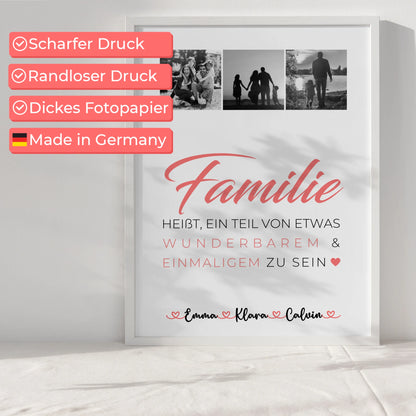 Personalisierte Poster mit Namen Familie Geschenk Fotocollage Familie Familie ist unser kleines Wunder