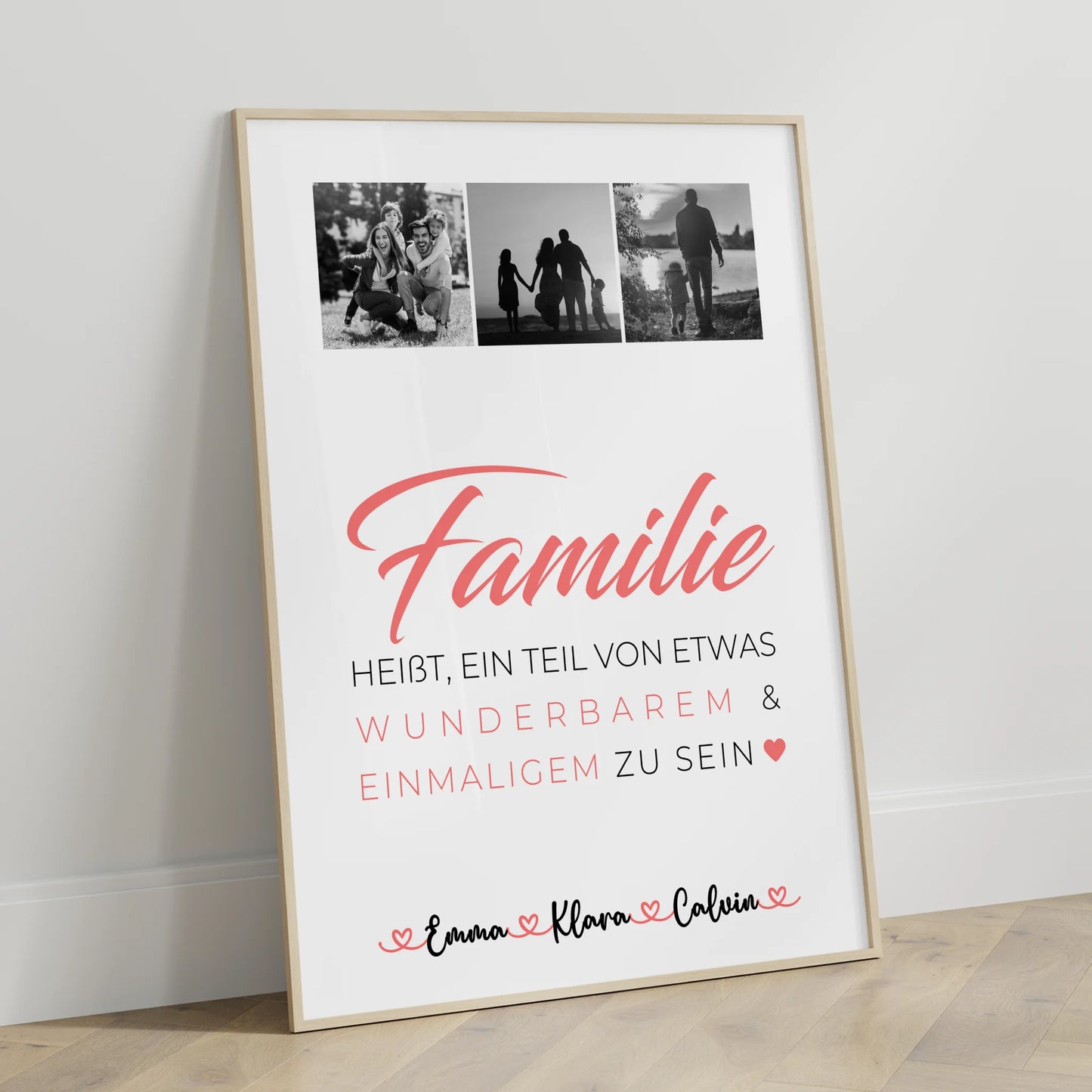 Personalisierte Poster mit Namen Familie Geschenk Fotocollage Familie Familie ist unser kleines Wunder