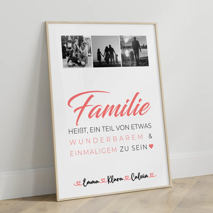 Personalisierte Poster mit Namen Familie Geschenk Fotocollage Familie Familie ist unser kleines Wunder