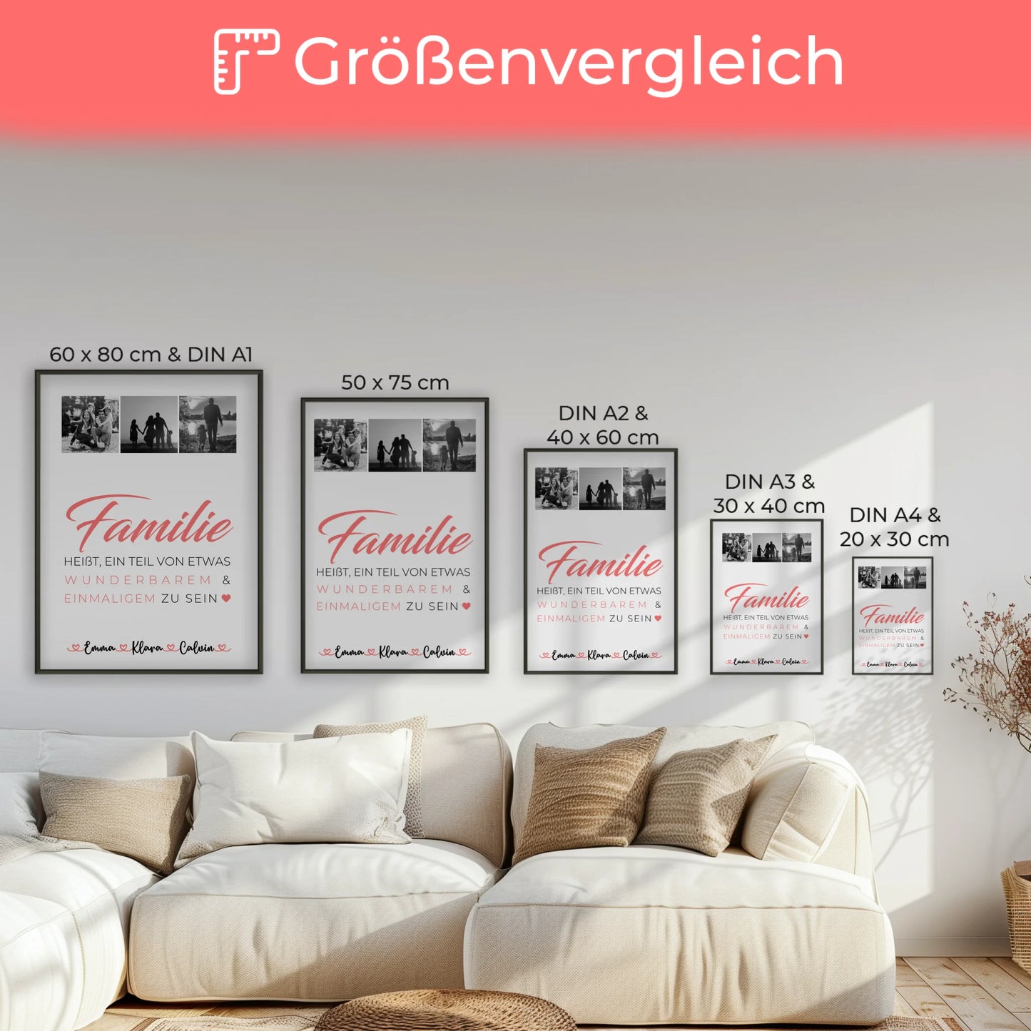 Personalisierte Poster mit Namen Familie Geschenk Fotocollage Familie Familie ist unser kleines Wunder