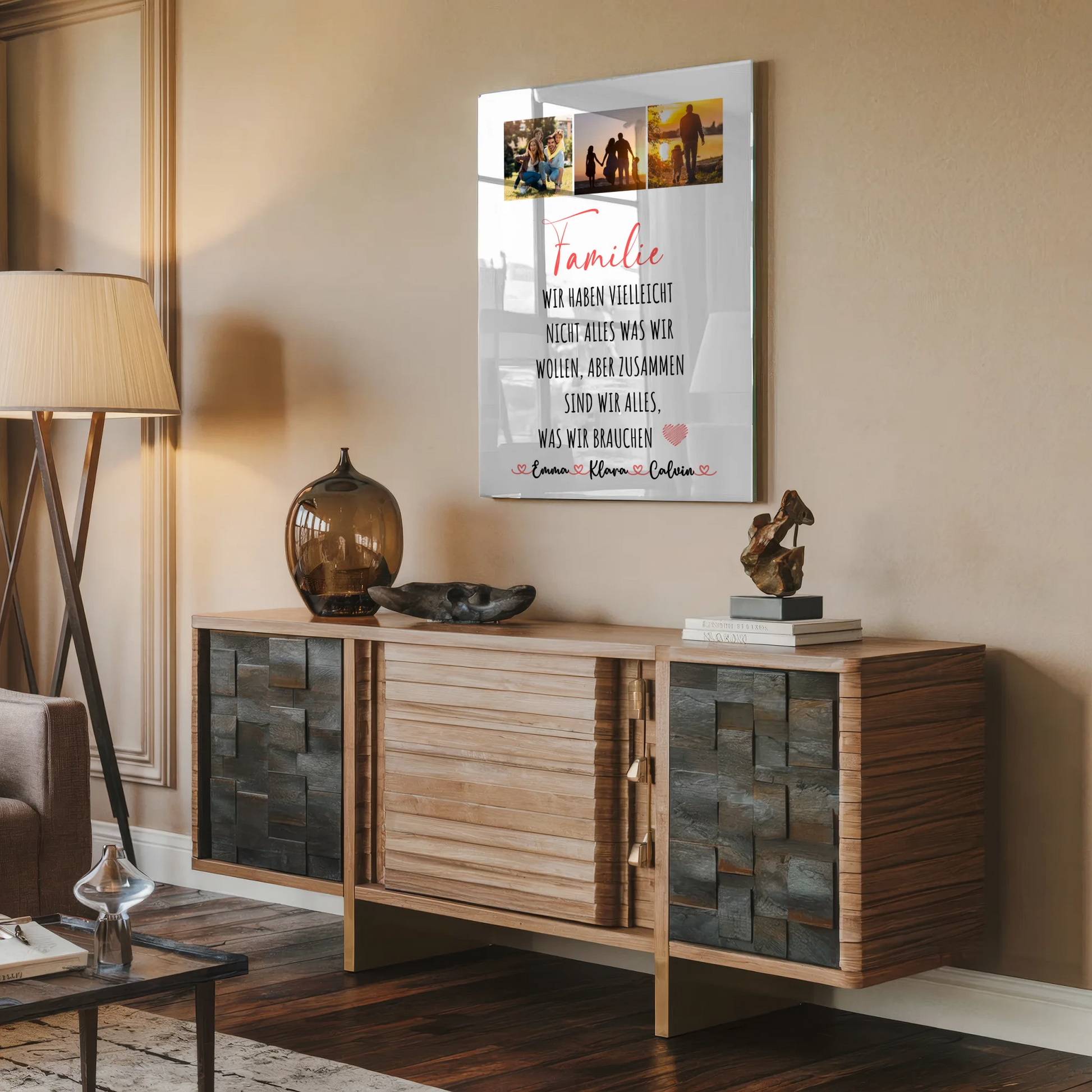 Wandbild Familie Personalisiert Fotocollage Familie Wir Sind Alles für dein Zuhause 2