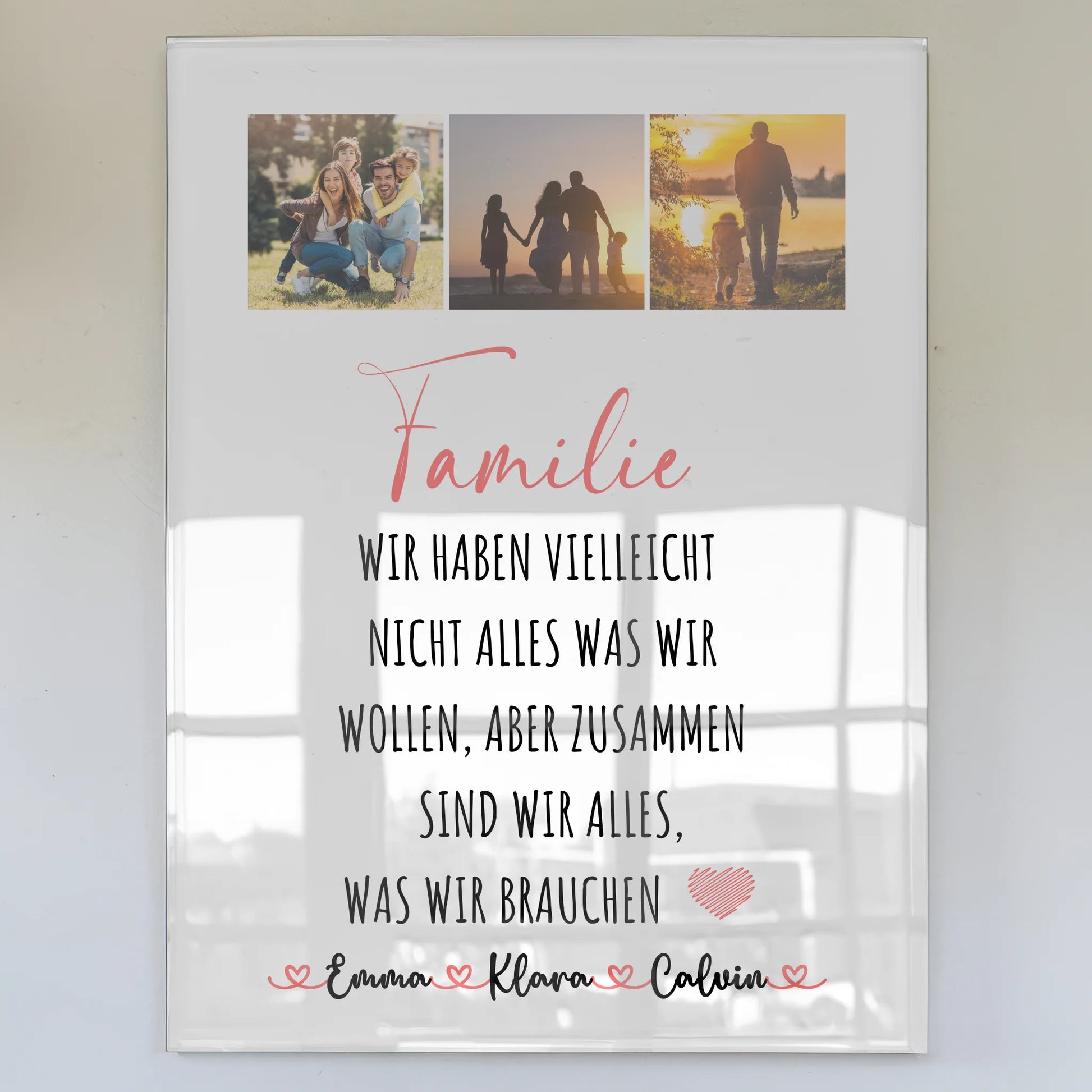 Wandbild Familie Personalisiert Fotocollage Familie Wir Sind Alles für dein Zuhause 1