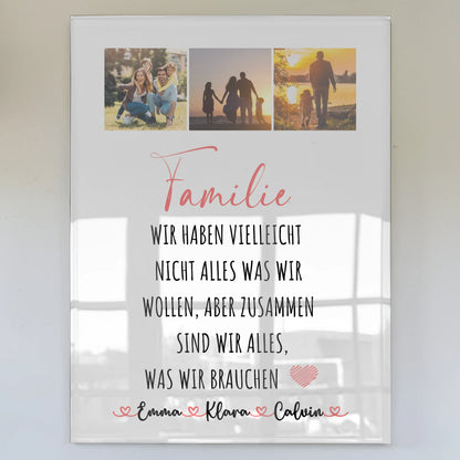 Wandbild Familie Personalisiert Fotocollage Familie Wir Sind Alles für dein Zuhause 1