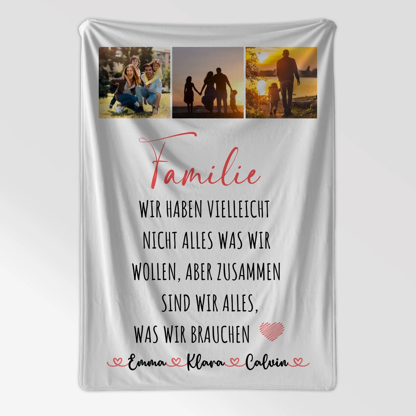 Decke Mit Namen Fotocollage Familie Wir Sind Alles Personalisiertes Geschenk für Familie 7