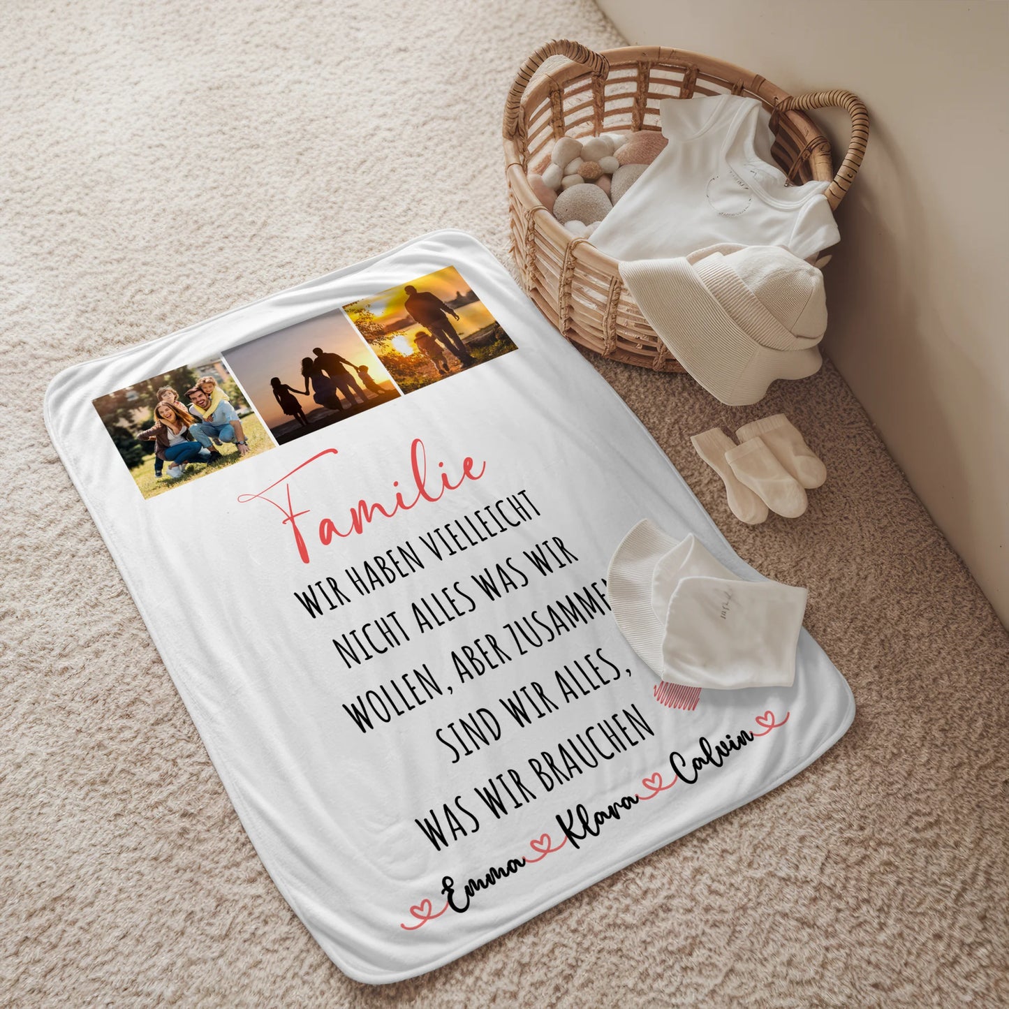 Decke Mit Namen Fotocollage Familie Wir Sind Alles Personalisiertes Geschenk für Familie 2