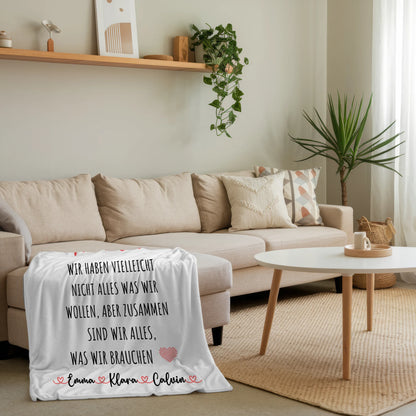 Decke Mit Namen Fotocollage Familie Wir Sind Alles Personalisiertes Geschenk für Familie 4