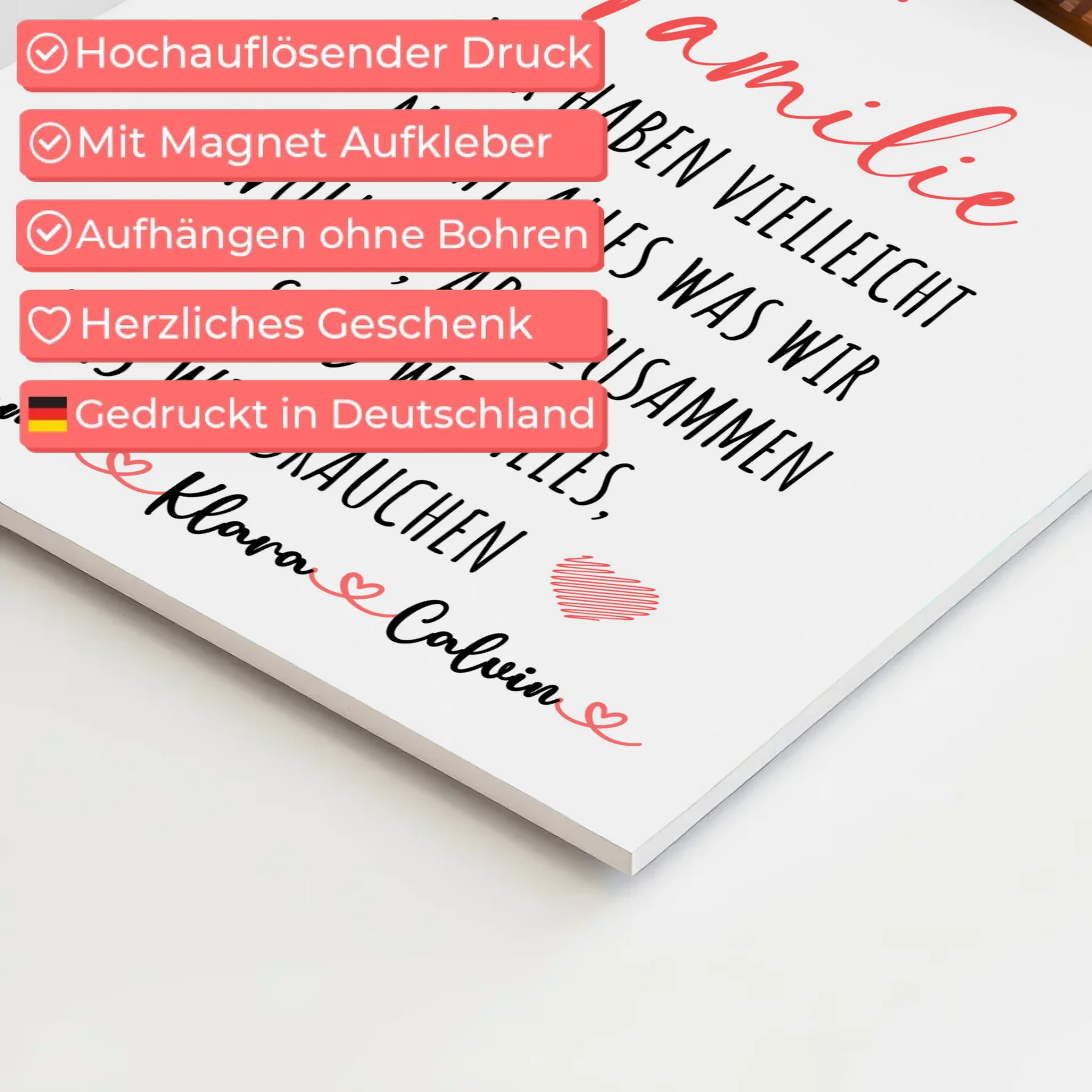 Wandbild Familie Personalisiert mit Fotocollage Familie Wir Sind Alles für dein Zuhause 4