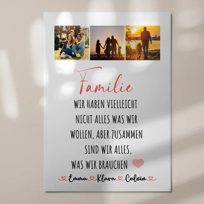 Wandbild Familie Personalisiert mit Fotocollage Familie Wir Sind Alles für dein Zuhause 7