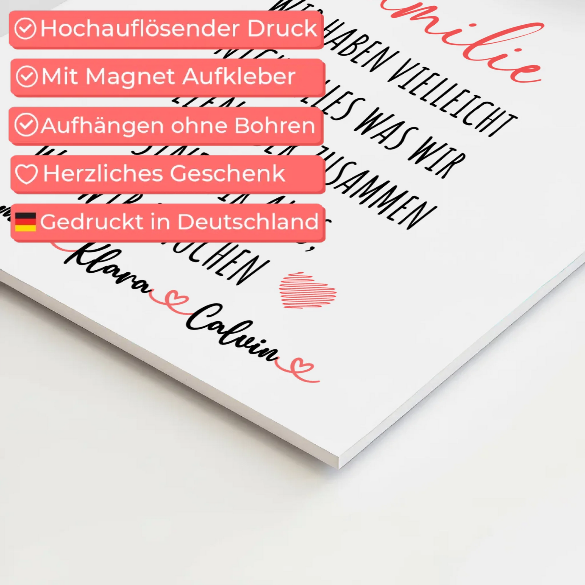 Wandbild Familie Personalisiert mit Fotocollage Familie Wir Sind Alles für dein Zuhause 10