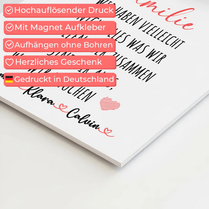 Wandbild Familie Personalisiert mit Fotocollage Familie Wir Sind Alles für dein Zuhause 10