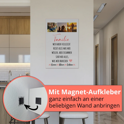 Wandbild Familie Personalisiert mit Fotocollage Familie Wir Sind Alles für dein Zuhause