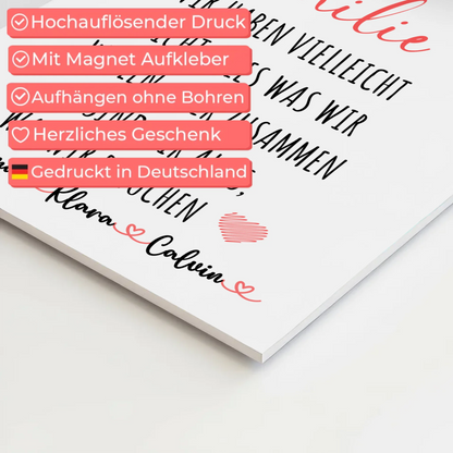 Wandbild Familie Personalisiert mit Fotocollage Familie Wir Sind Alles für dein Zuhause