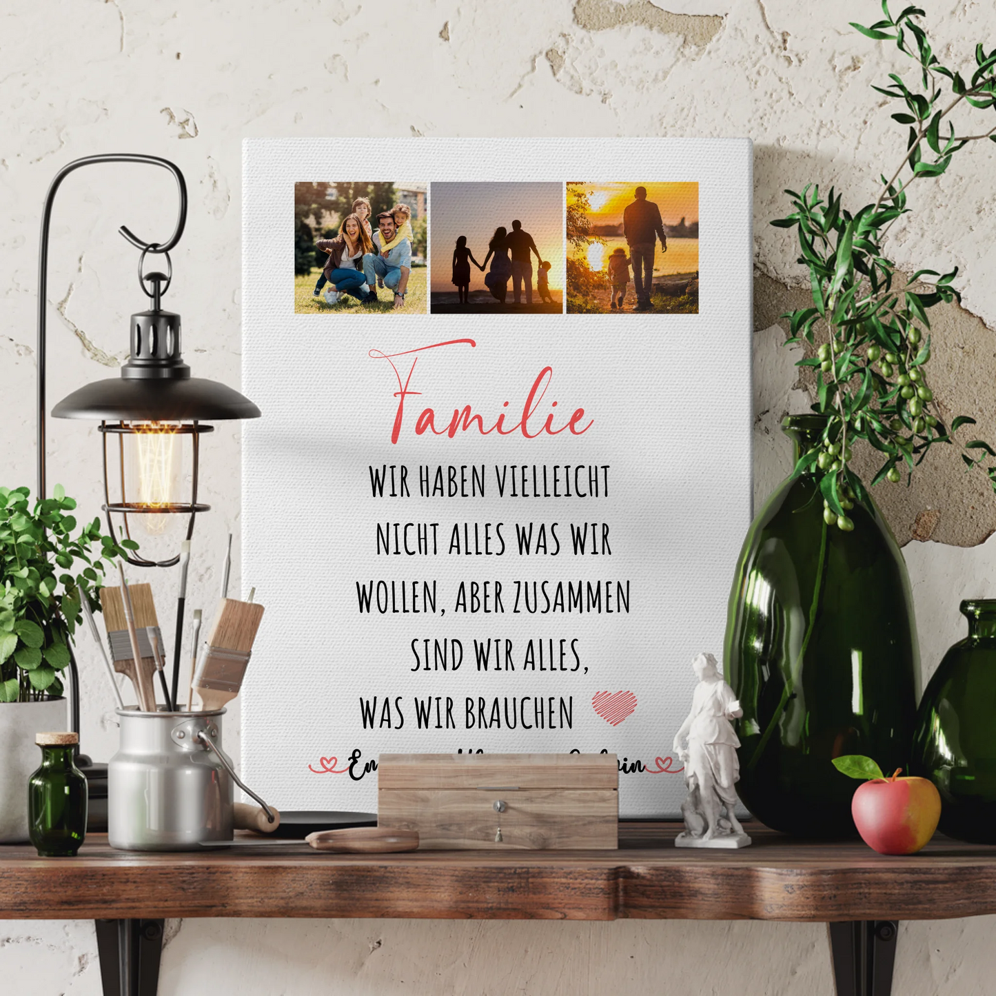 Leinwand Wandbild Familie Personalisiert Fotocollage Familie Wir Sind Alles 3