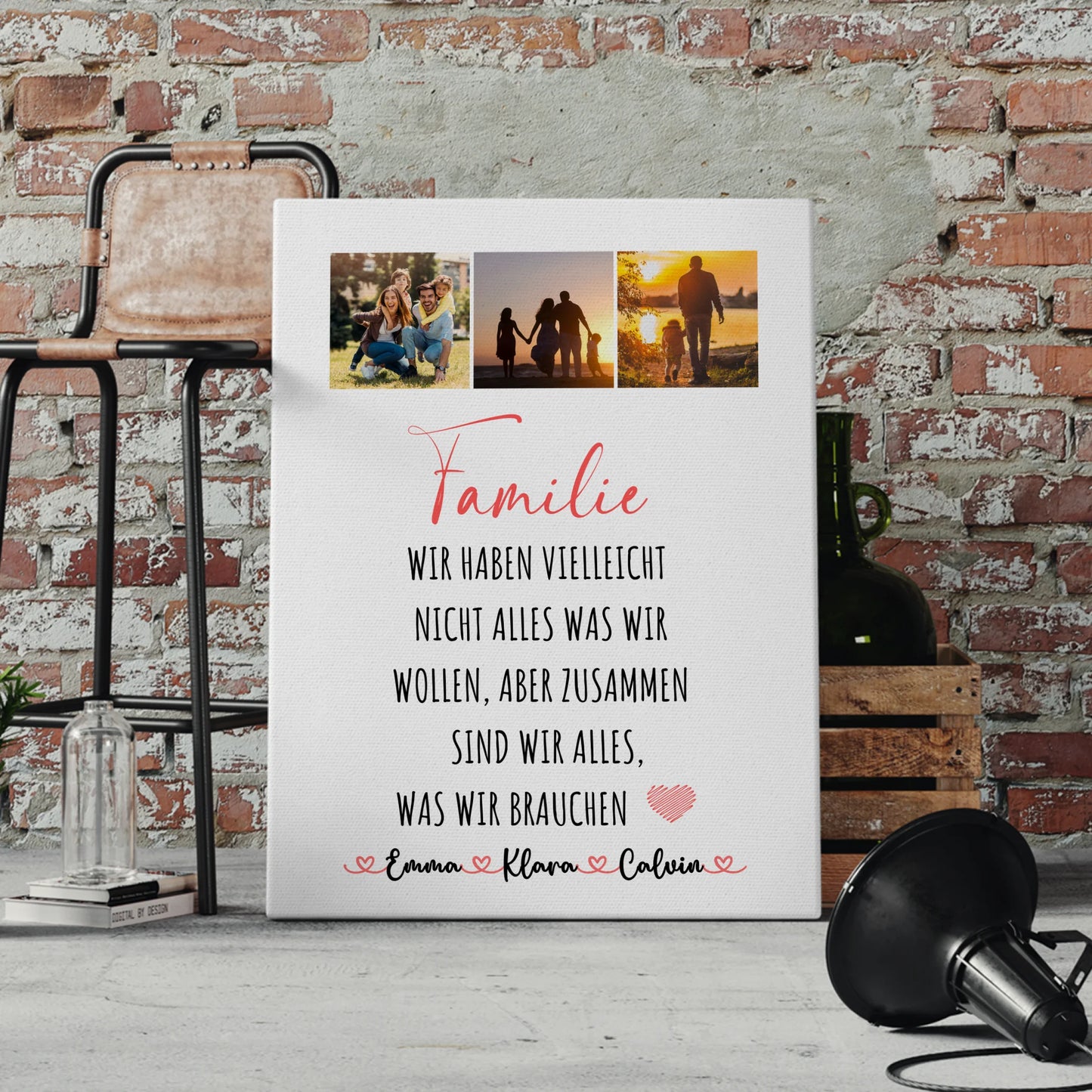 Leinwand Wandbild Familie Personalisiert Fotocollage Familie Wir Sind Alles 4