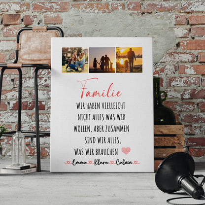 Leinwand Wandbild Familie Personalisiert Fotocollage Familie Wir Sind Alles 4