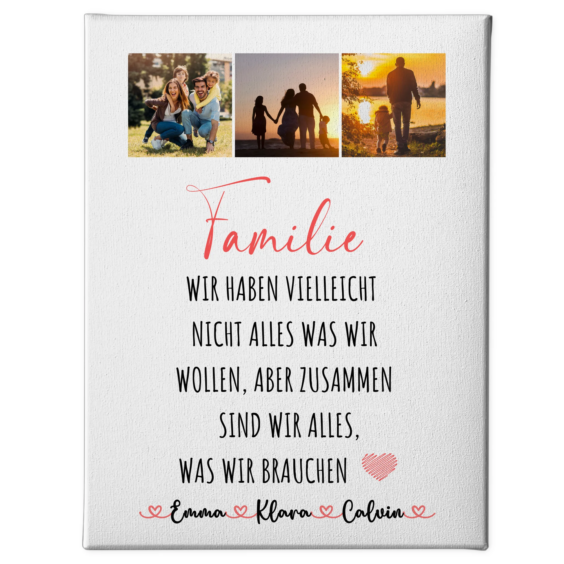 Leinwand Wandbild Familie Personalisiert Fotocollage Familie Wir Sind Alles 1