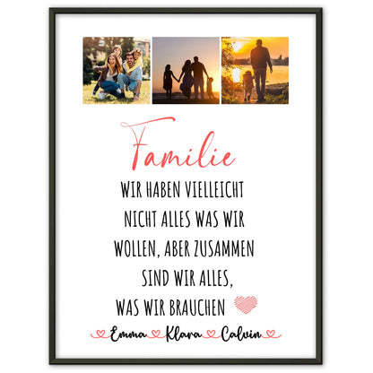 Personalisierte Poster Familie Namen Fotocollage Familie Wir Sind Alles Geschenk