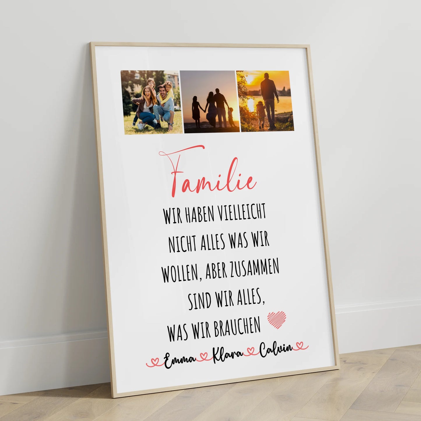 Personalisierte Poster Familie Namen Fotocollage Familie Wir Sind Alles Geschenk