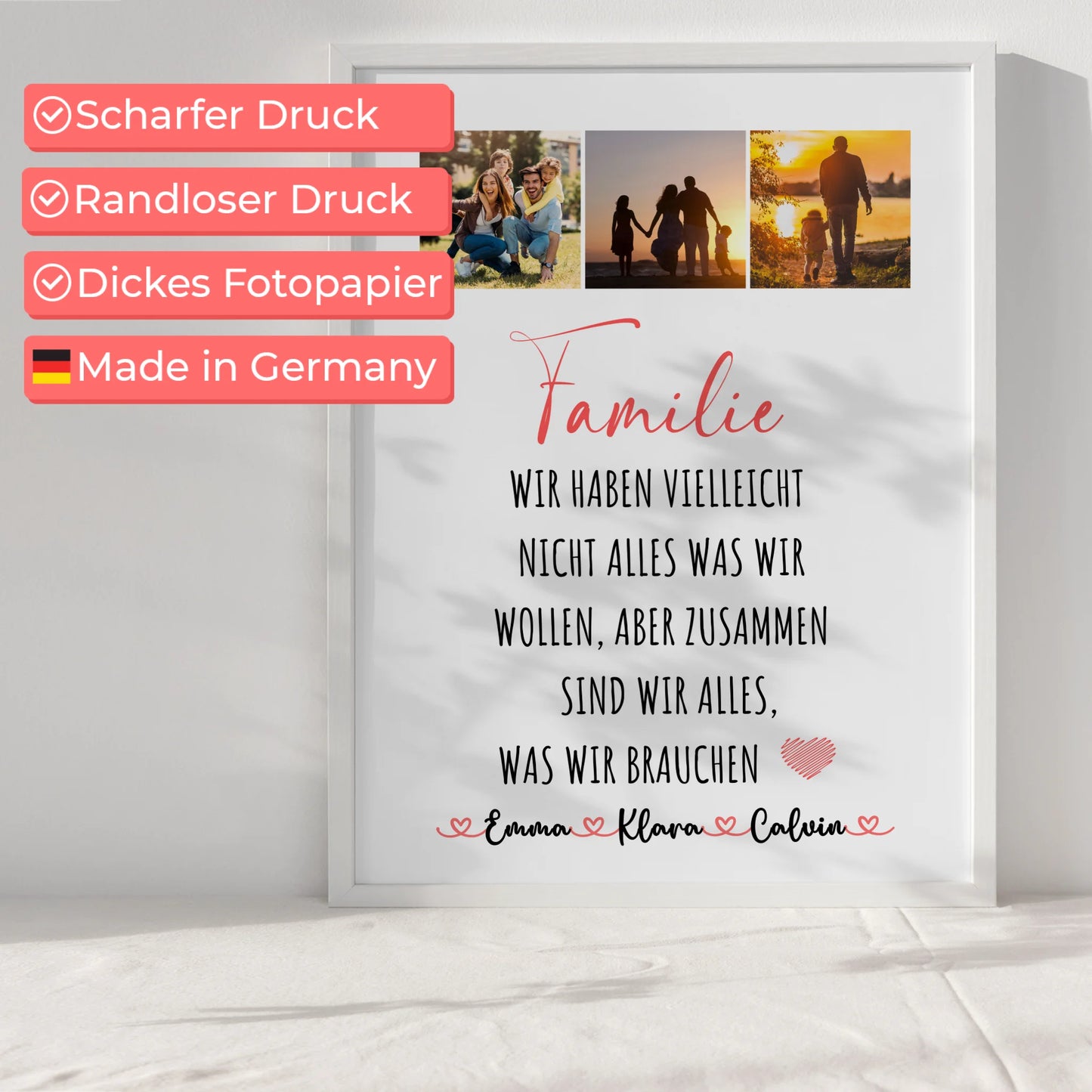 Personalisierte Poster Familie Namen Fotocollage Familie Wir Sind Alles Geschenk