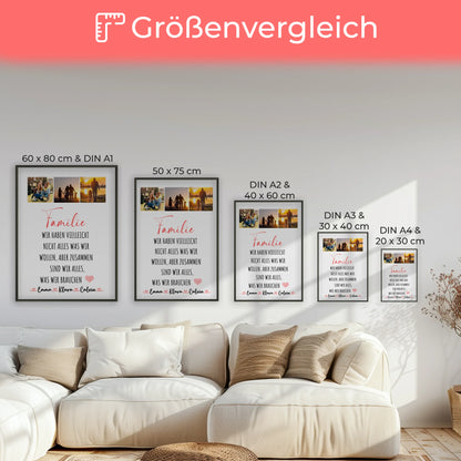 Personalisierte Poster Familie Namen Fotocollage Familie Wir Sind Alles Geschenk