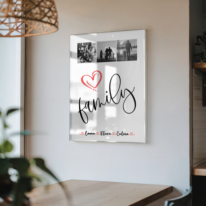 Familienbild Personalisiert Acrylglas Bild Fotocollage für Familie Family Geschenk 4