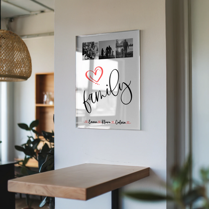 Familienbild Personalisiert Acrylglas Bild Fotocollage für Familie Family Geschenk 6