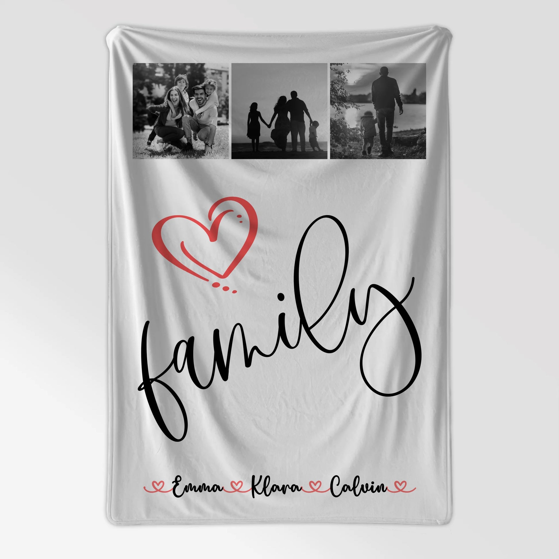 Personalisierte Decke Mit Namen Fotocollage für Familie Family Geschenkidee für die ganze Familie 7