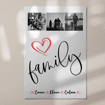 Familienbild Personalisiert Fotocollage für Familie Family Geschenk für die ganze Familie 1