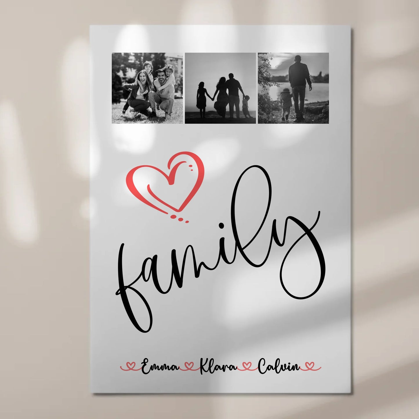 Familienbild Personalisiert Fotocollage für Familie Family Geschenk für die ganze Familie 7