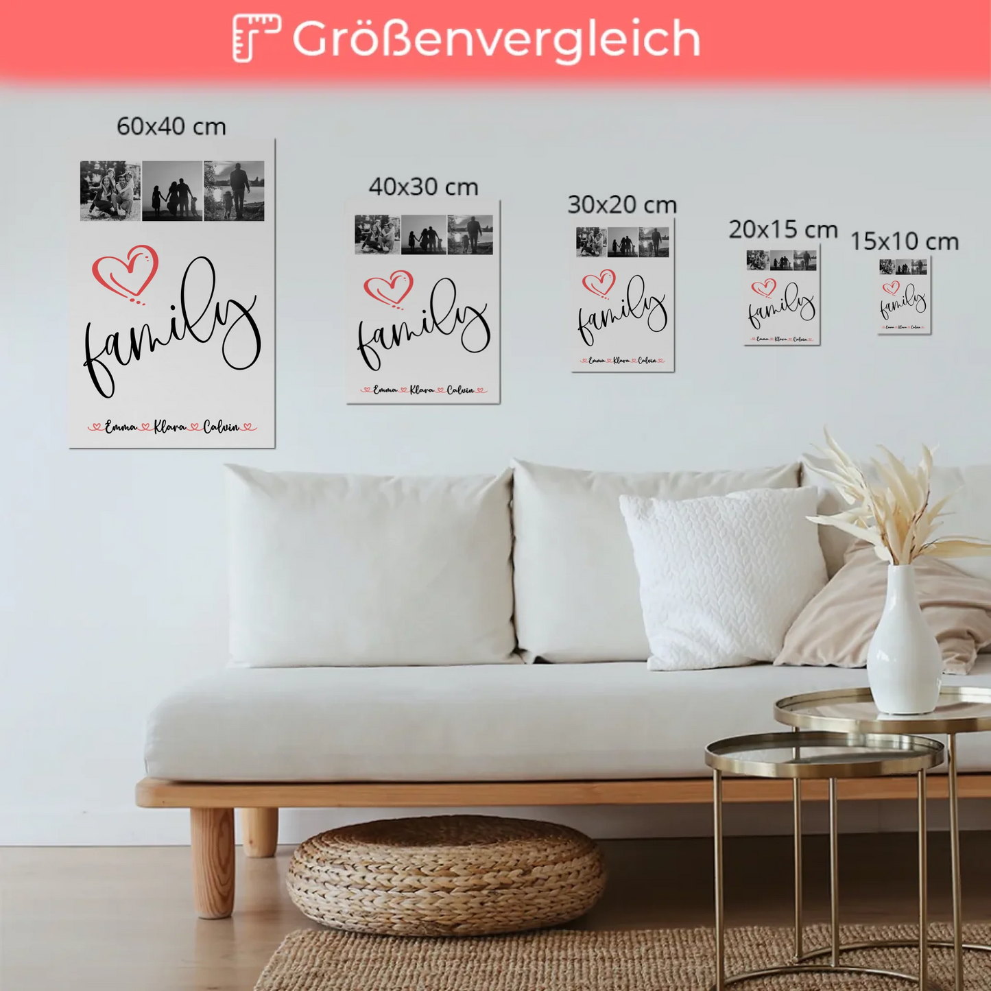 Familienbild Personalisiert Fotocollage für Familie Family Geschenk für die ganze Familie