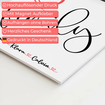 Familienbild Personalisiert Fotocollage für Familie Family Geschenk für die ganze Familie