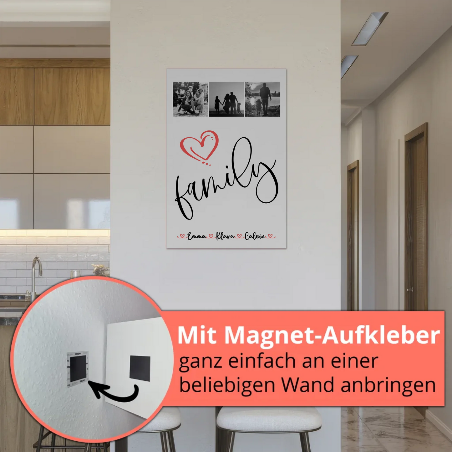 Familienbild Personalisiert Fotocollage für Familie Family Geschenk für die ganze Familie