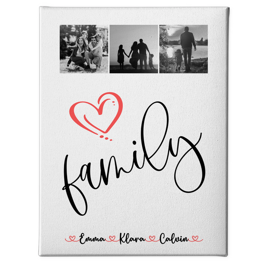 Personalisierte Fotoleinwand mit Fotocollage für Familie und Familie als einzigartiges Geschenk 1