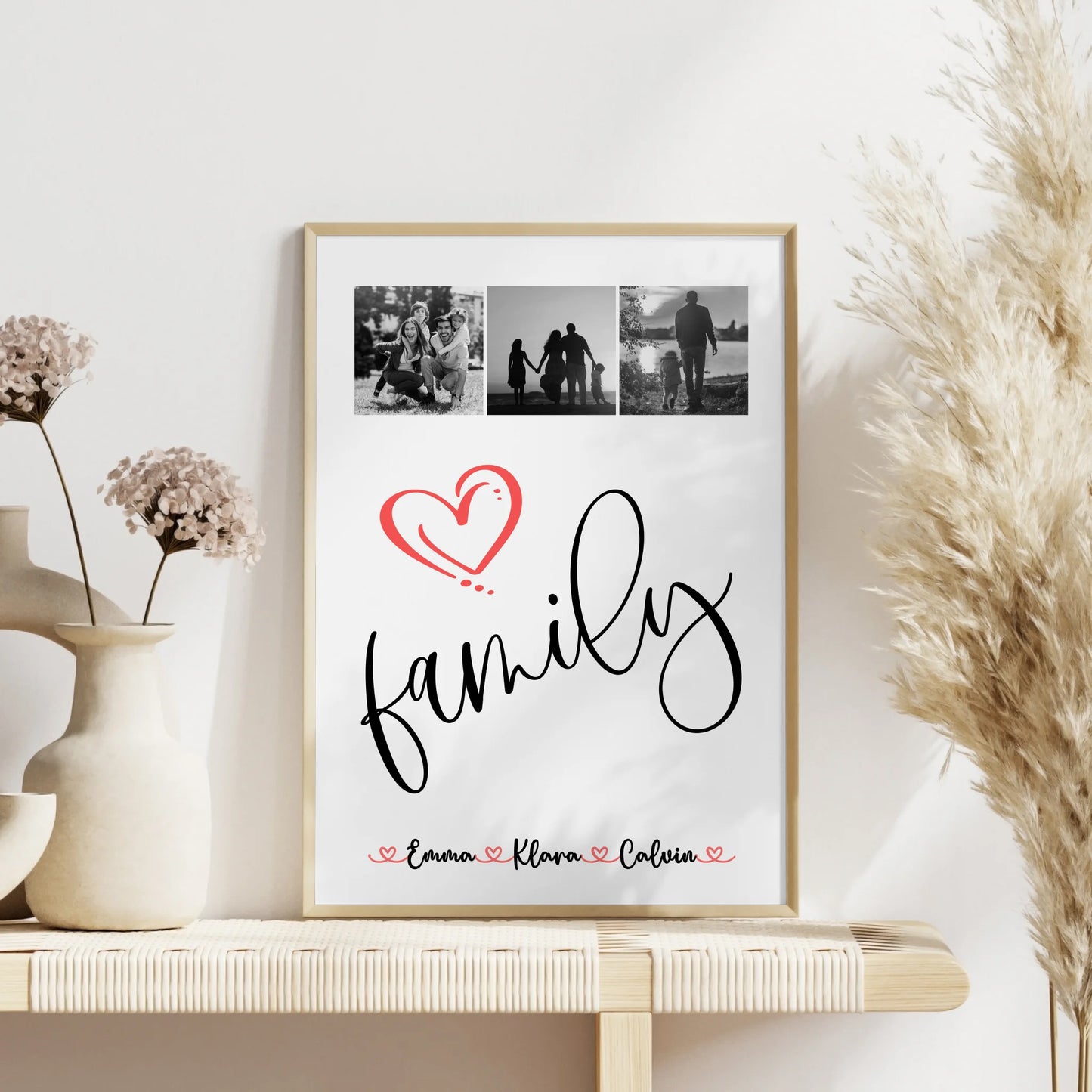 Personalisierte Familienposter Mit Namen Fotocollage für Familie Family Geschenk