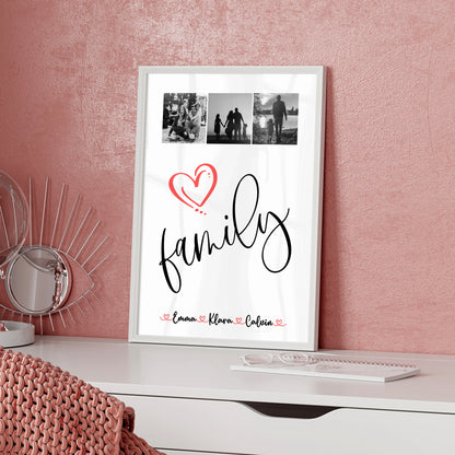Personalisierte Familienposter Mit Namen Fotocollage für Familie Family Geschenk