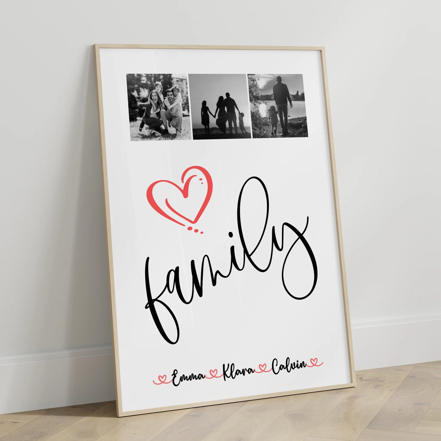 Personalisierte Familienposter Mit Namen Fotocollage für Familie Family Geschenk
