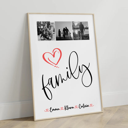 Personalisierte Familienposter Mit Namen Fotocollage für Familie Family Geschenk