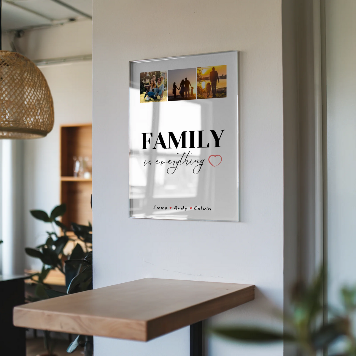 🎁 Personalisiertes Familienbild auf Acrylglas Fotocollage mit Namen ...